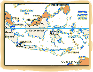 map of Indonesia showing Borneo