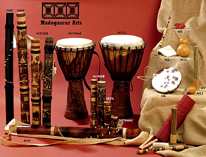 group photo of musical instruments from Madagascar